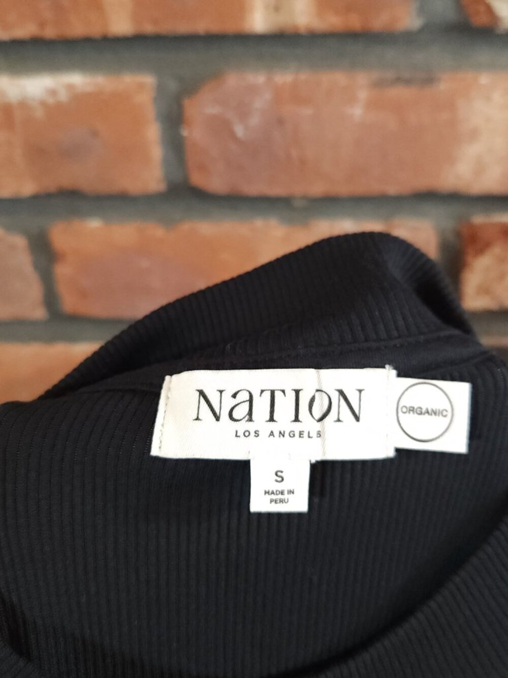 Nation Joan Ribbed Mock Neck Tank Top in Black 90s Minimalist Chic Women's S - Picture 10 of 10